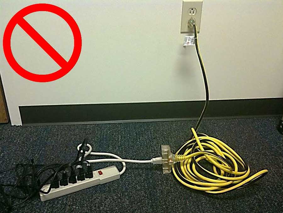 what should not be plugged into an extension cord